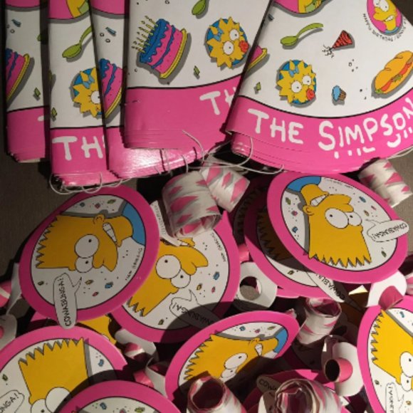 THE SIMPSONS BIRTHDAY PARTY FAVORS for 26,  New from Open Pkgs. Hats, Blowouts - Picture 6 of 6